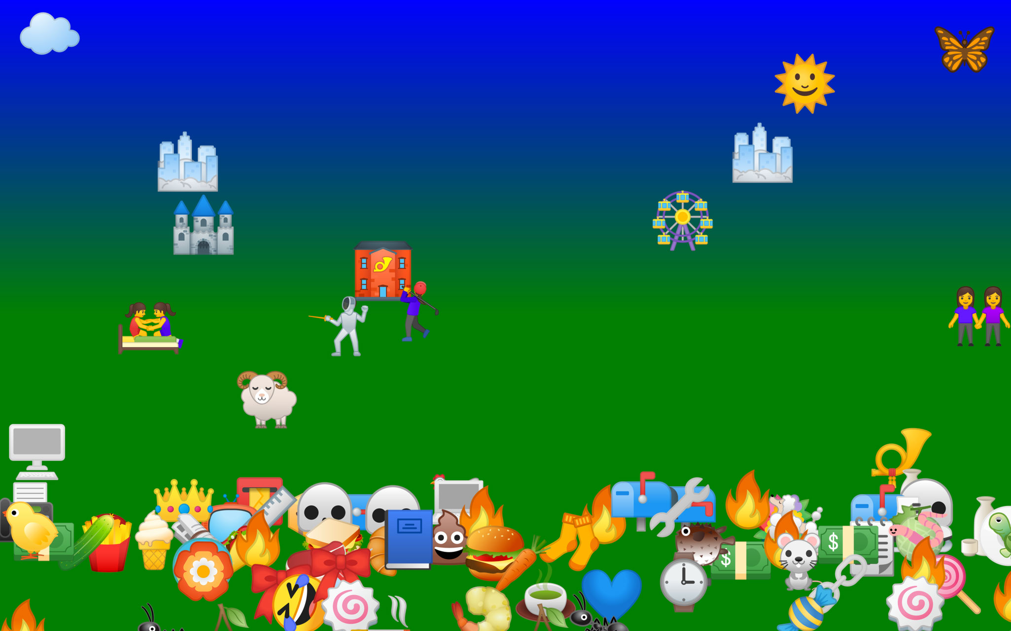 Claude Closky, ‘De tuin der lusten,’ 2023, web site, Javascript (https://www.sittes.net/detuinderlusten/). 